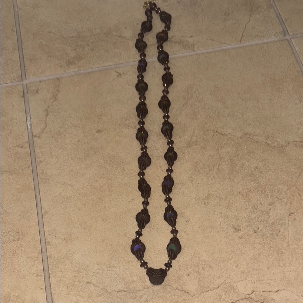 Elegant Brown Beaded Necklace